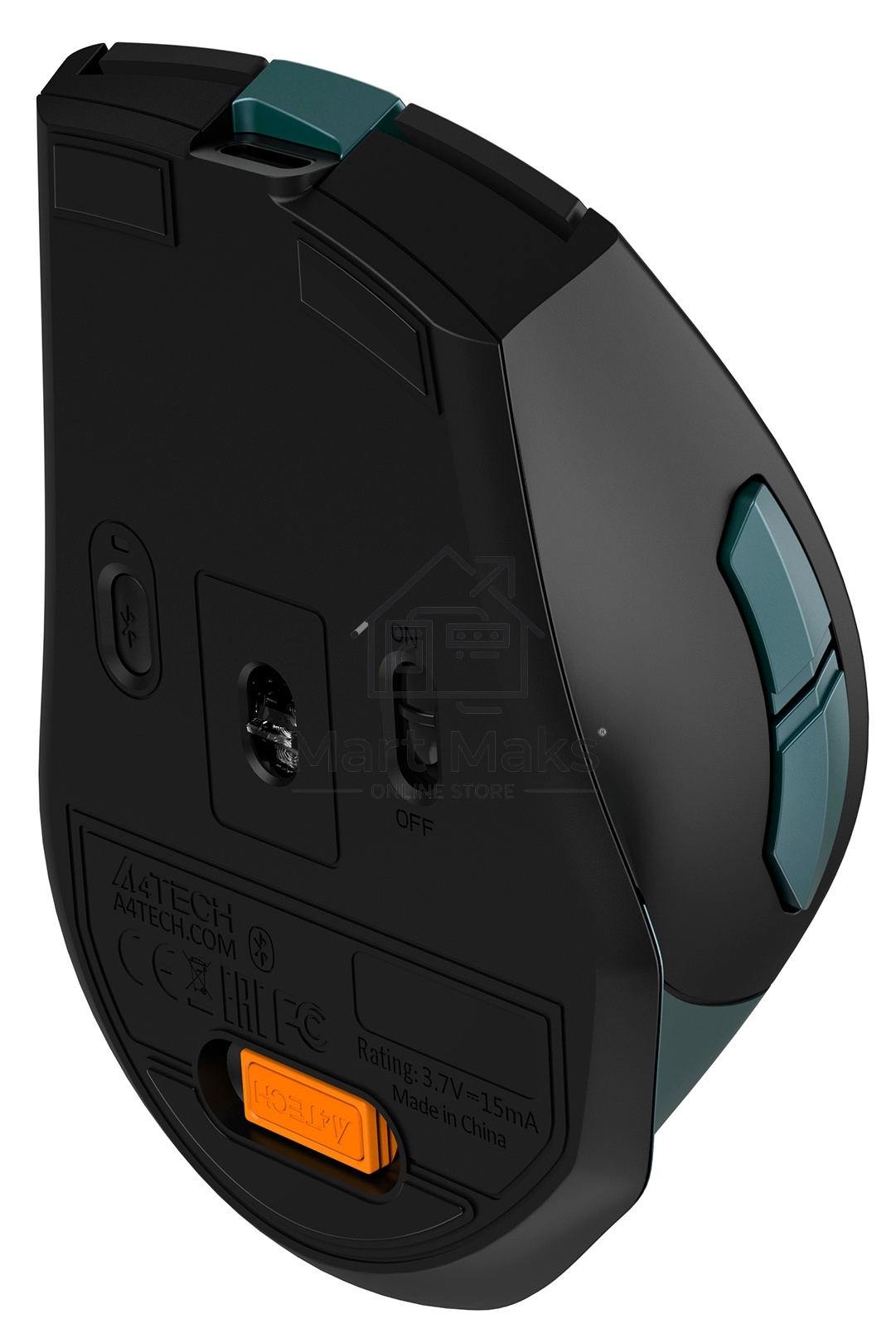 Мышь беспроводная A4Tech Fstyler FB35C зеленый/черный, 2000 dpi, радиоканал, Bluetooth, USB, кнопки - 6