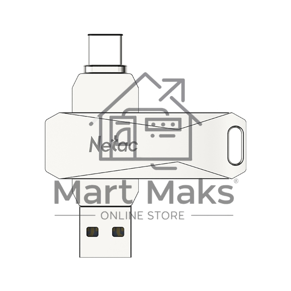 Флешка USB R/W R/W Drive Netac U782C NT03U782C-128G-30PN dual USB3.0+TypeC 128GB, retail version