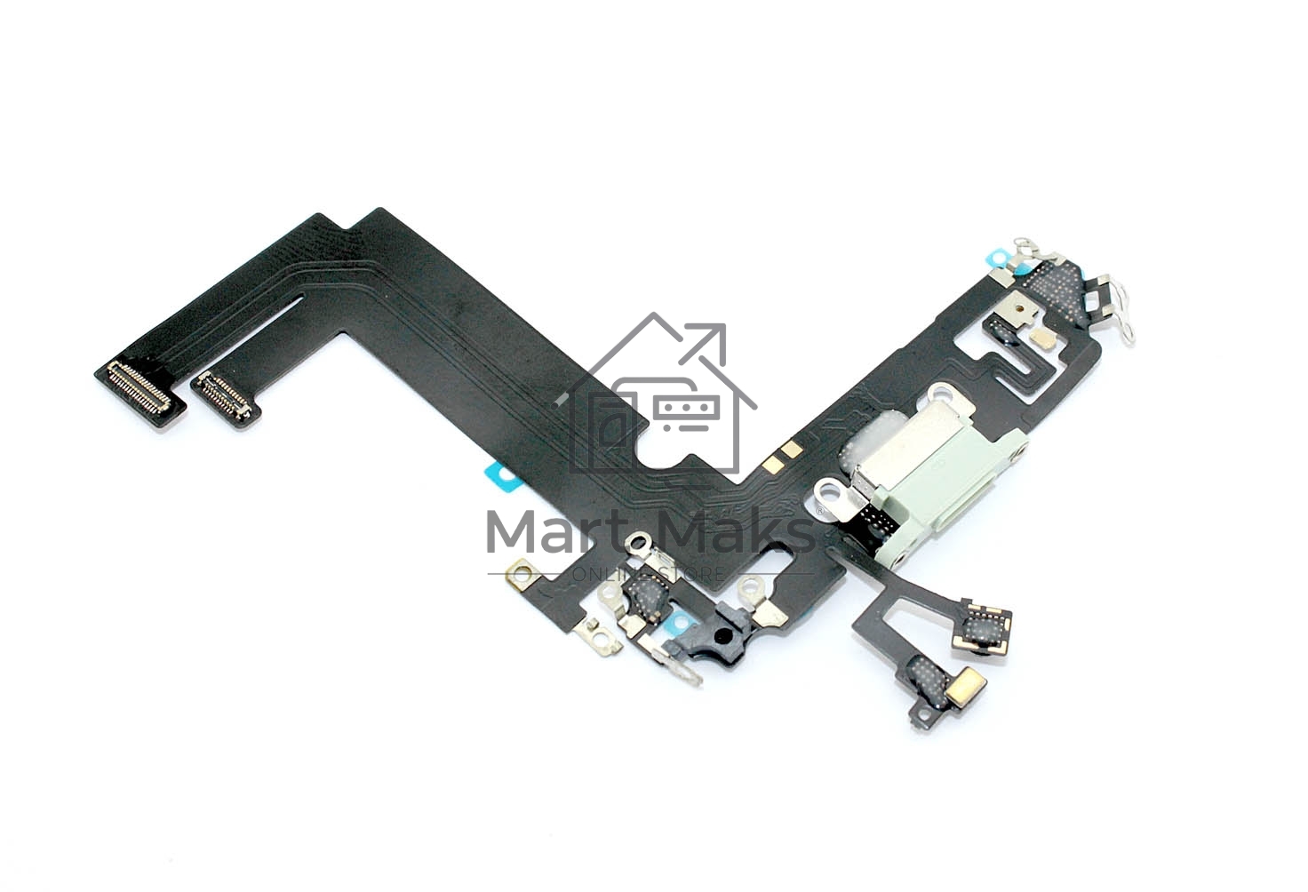 Шлейф с разъемом зарядки и микрофоном для Apple iPhone iPhone 12 Mini, зеленый
