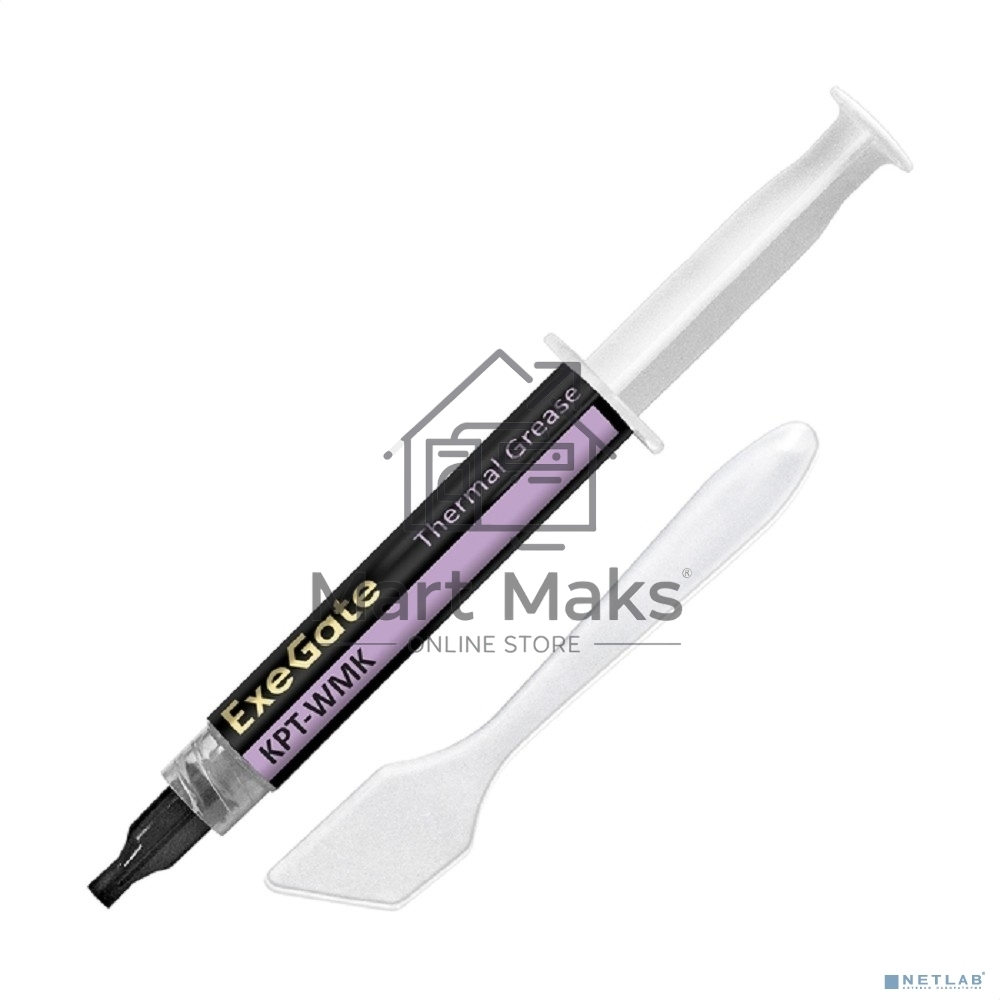 Термопаста ExeGate KPT-WMK (0,8 Вт/(м•К), 5г, шприц с лопаткой)
