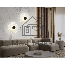 Настенный светильник Ambrella light LH72641 BK/WH черный/белый 6W 3000K D300*100