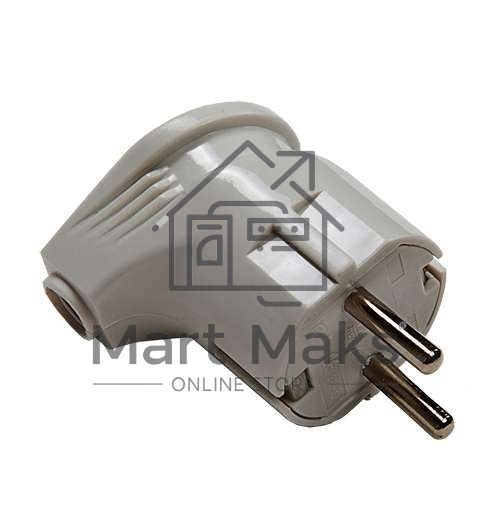 Вилка косая с заземл. 4152 / вилка угловая с заземл. 16А 4110 бел. ASD / IN HOME 4690612000558