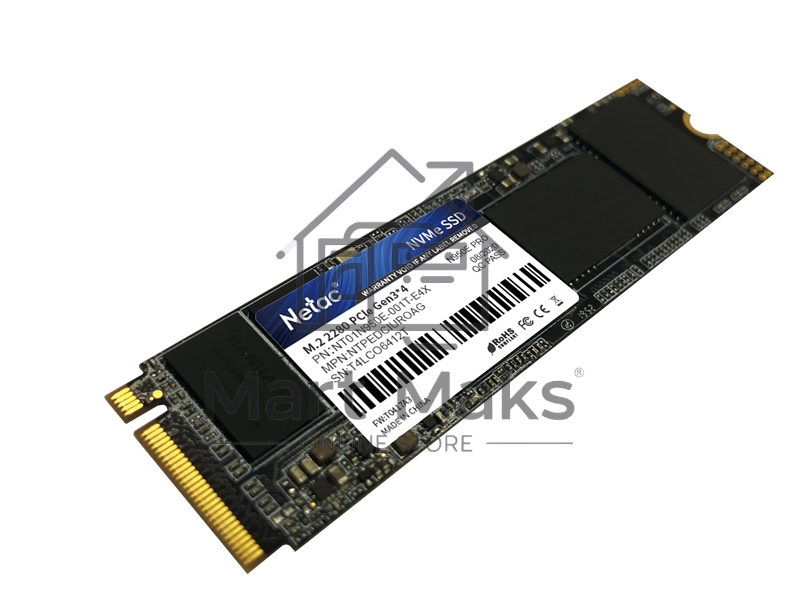 Накопитель SSD Netac N950E Pro, 1TB, PCIe 3.1 x4, M.2 2280, NVMe, R/W 3350/2800