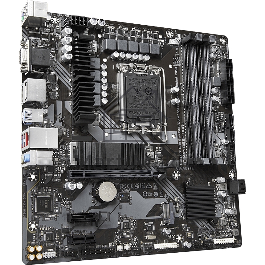 Материнская плата Gigabyte B760 DS3H DDR4, LGA 1700, Intel B760, 4xDDR4, 4xSATA, 2xM.2, 1xPCIe 4.0 x16, 4xPCIe 3.0 x1, 1xHDMI, 1xDP, 1x 1Gb LAN, 1xUSB 3.2 Gen 2, 1xUSB 3.2 Gen 2x2, 4xUSB 2.0, 3x3.5 мм, 7.1, ATX