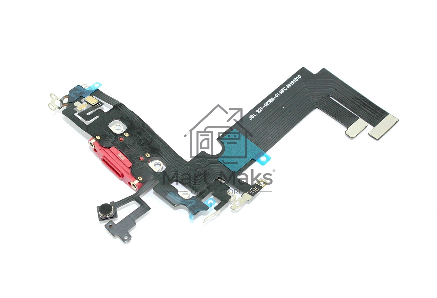 Шлейф с разъемом зарядки и микрофоном для Apple iPhone iPhone 12 Mini красный