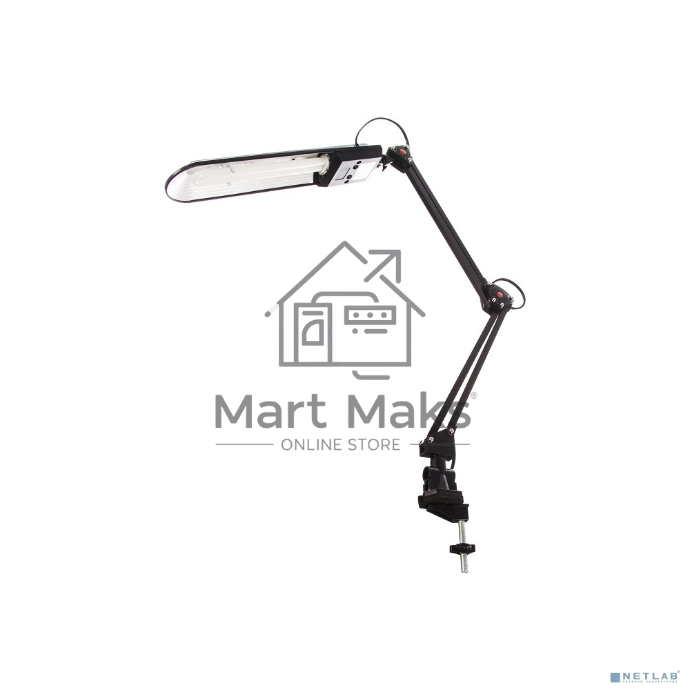 Лампа настольная CAMELION KD-017A С0211W черный в к-те база+струбцина