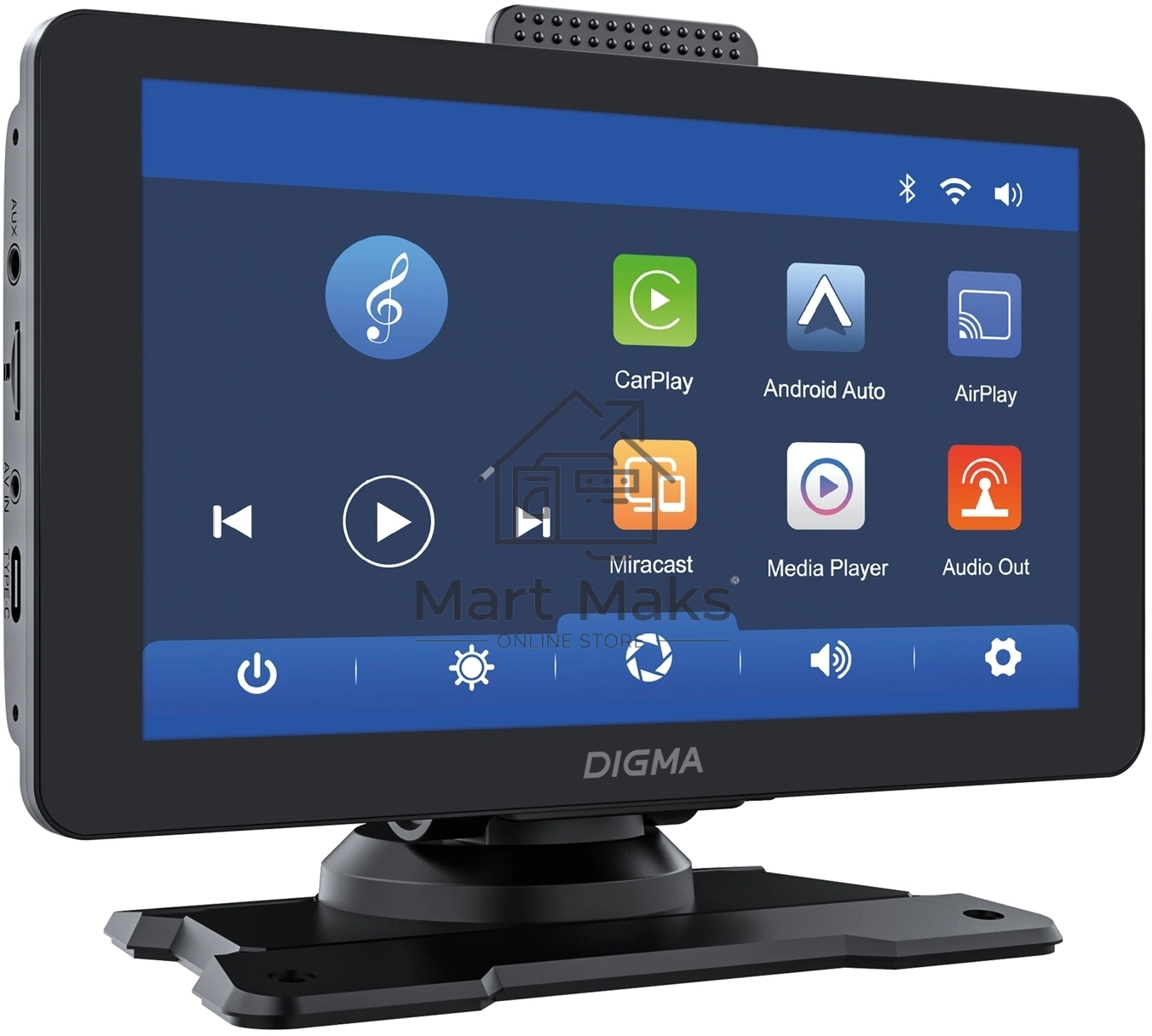Автомобильный монитор Digma Smart Play 600, BT, Wi-Fi, CarPlay, Android auto 7