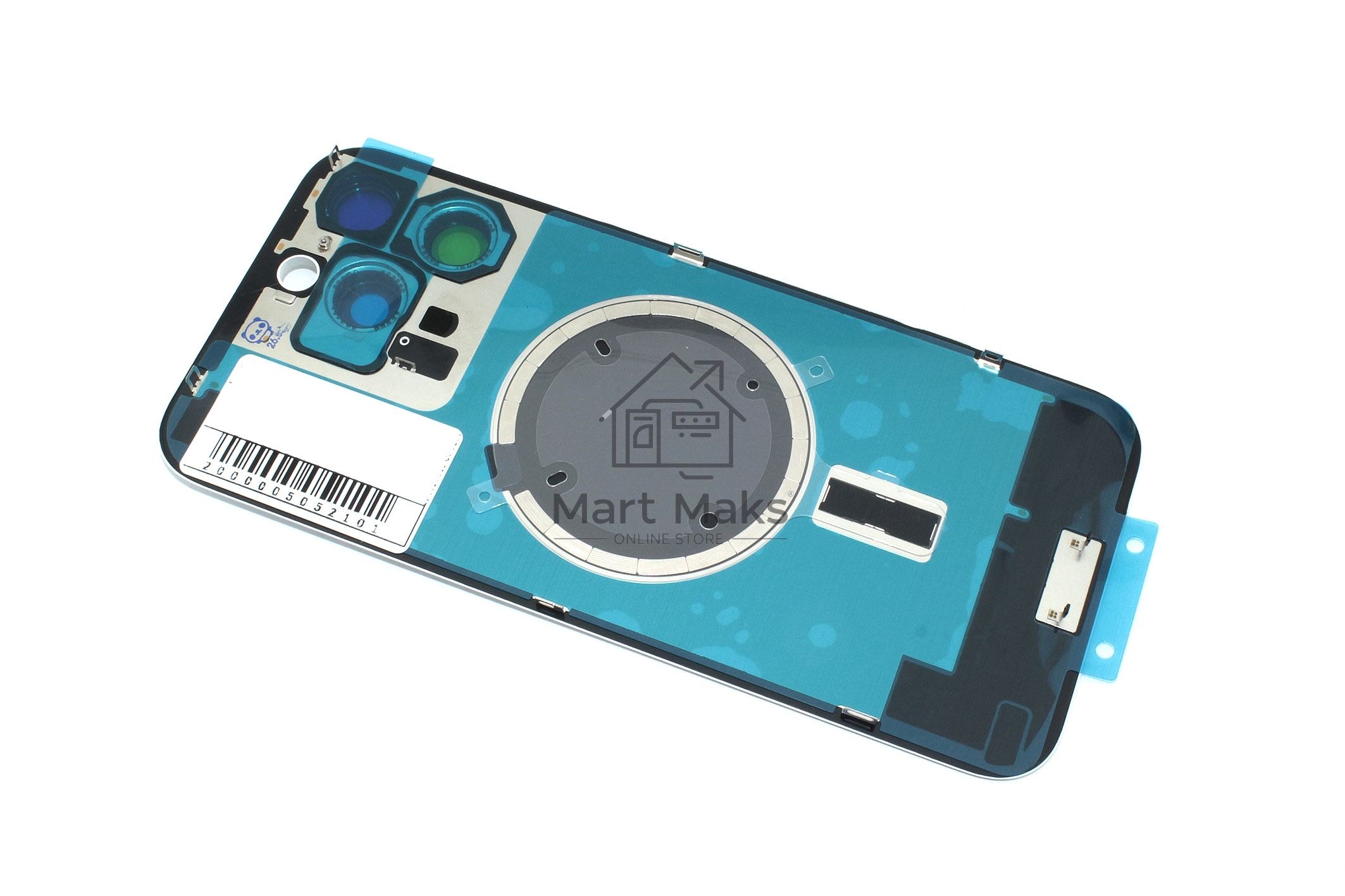 Задняя крышка (стекло) для iPhone 16 Pro Max (A3296) в сборе со стеклом камеры белая
