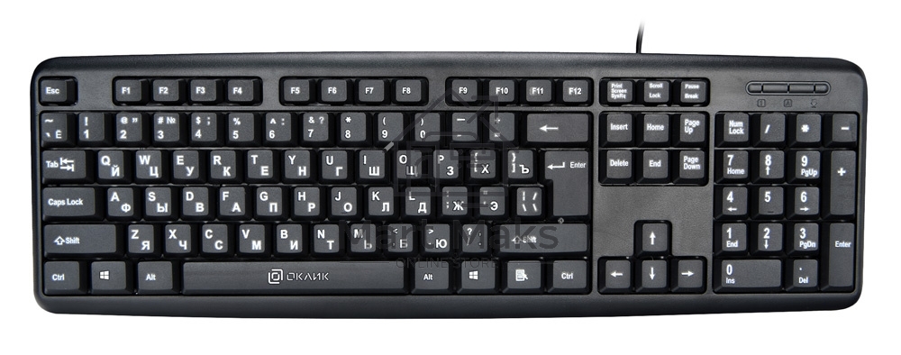 Клавиатура Oklick 180V2 проводная, USB, черный