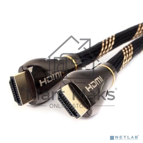 Кабель Cablexpert HDMI CCP-HDMI8К-2.5M, 19M/19M, v2.1, 8К, медь, позол.разъемы, экран, оплетка, 2.5м, черный, пакет