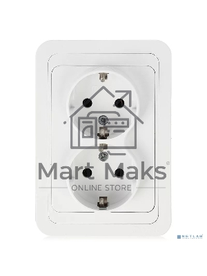 Розетка 2-м СП Mimoza 16А IP20 с заземл. бел./бел. Makel 12082