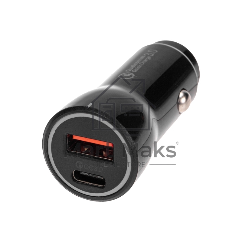 Автозарядка в прикуриватель Rexant АЗУ USB-A (QC 3.0)+USB-C (PD), 38Вт черный
