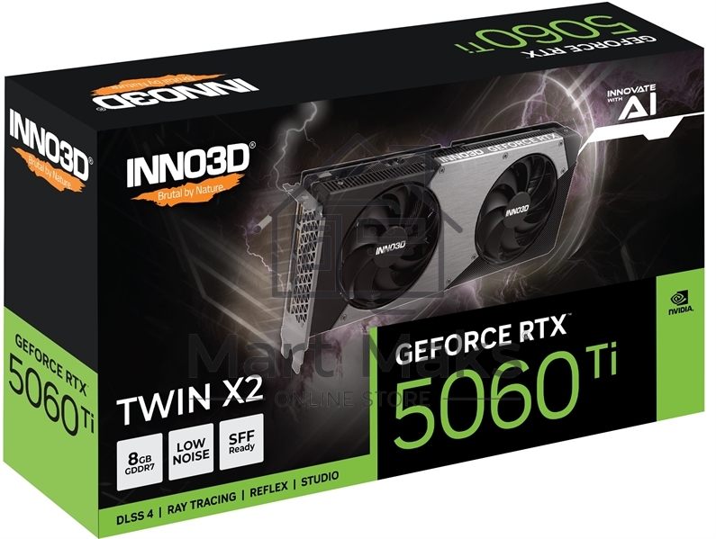 Видеокарта INNO3D RTX 5060 Ti Twin X2 RTX5060Ti, HDMI, DP*3, 8G,D7