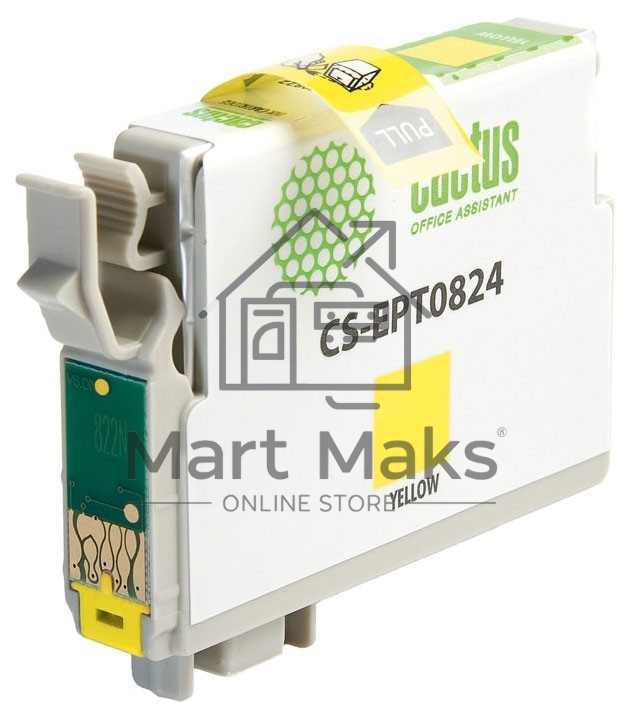 Картридж струйный Cactus CS-EPT0824 (T0824) желтый (13,8 мл) для Epson Stylus Photo R270/290/RX590