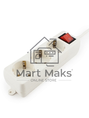 Сетевой фильтр Гарнизон ELB-G3-W-5, 3 евророзетки с выключателем и заземлением, допустимый ток 16А, длина 5м.