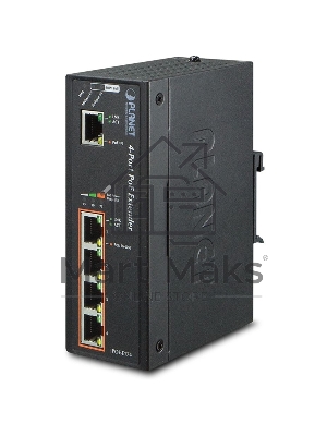 IPOE-E174 индустриальный PoE экстендер IP30 Industrial 1-Port 60W Ultra POE to 4-Port 802.3af/at Gigabit POE Extender (-40 to 75 C)