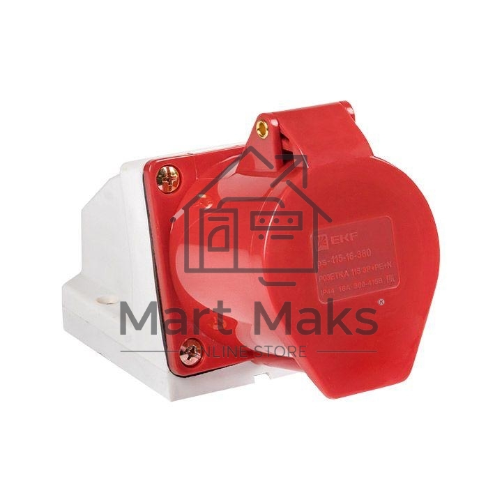 Розетка наруж. уст. 16А 380В 3P+E+N IP44 (115) EKF ps-115-16-380