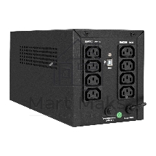 Источник бесперебойного питания ExeGate SpecialPro Smart LLB-1000.LCD.AVR.8C13.USB (1000VA/700W, LCD, 8*C13,USB, батарея 12V 7.2Ah - 2 шт., металлический корпус, Black)
