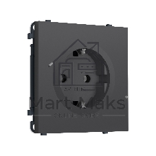 Комплект механизма электрической розетки SIGMA Графит Мягкое касание 50Hz 2P+E с/з 16A-250V QUANT PRO (SP9060, PR141)