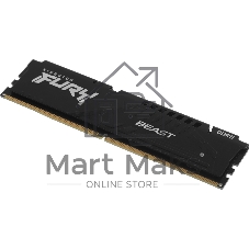 Оперативная память Kingston Fury Beast, DDR5, 16Gb (1x16Gb), 6400MHz, CL32, DIMM, с радиатором, черный