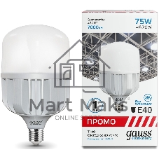 Лампа светодиодная Elementary T140 75Вт 6500К E40 7000лм Promo Gauss 60438
