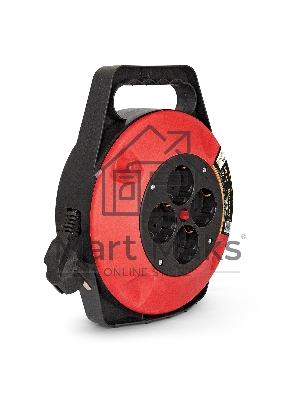 Удлинитель на катушке ExeGate EX286336RUS Master ECS-1-1B (4 евророзетки с заземлением, 10м, защита от детей, защита от перегрузки, 3х1,0мм2, 10А/2.2кВт)