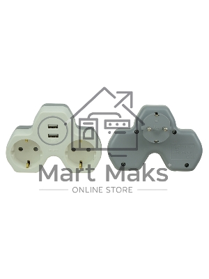 Двойник электрический Rexant 16 А с заземлением и защитными шторками + 2 USB порта, 2,4 А, белый Двойник электрический Rexant 16 А с заземлением и защитными шторками + 2 USB порта, 2,4 А, белый