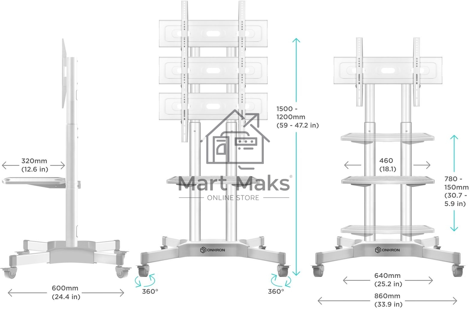 Стойка для телевизора Onkron TS1351 белый 32