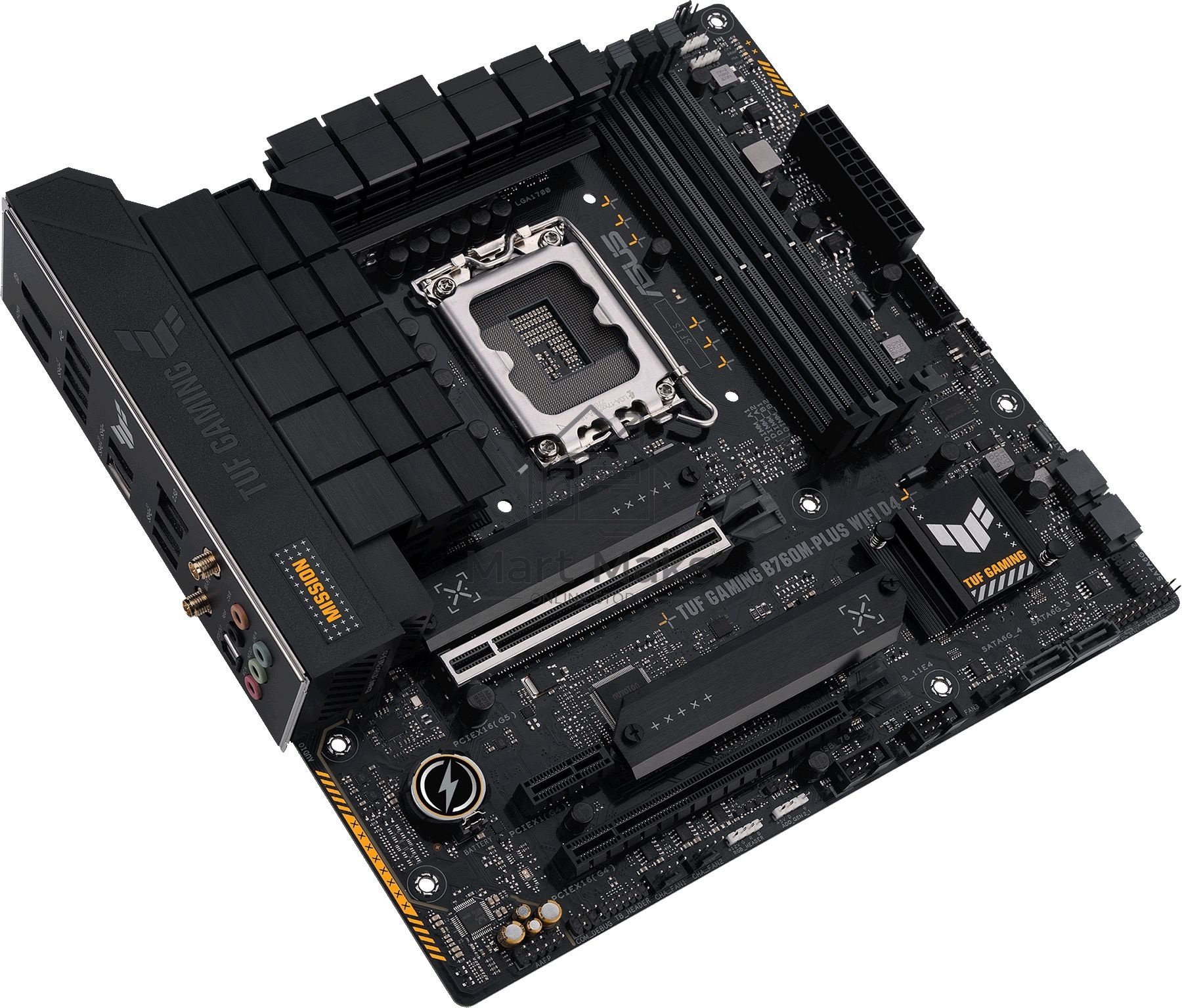 Материнская плата ASUS TUF GAMING B760M-PLUS WIFI D4, LGA 1700, Intel B760, 4xDDR4, 4xSATA, 2xM.2, 1xPCI-E 5.0 x16, 1xPCI-E 4.0 x4, 1xUSB-A 3.2 Gen 1, 4xUSB-A 3.2 Gen 2, 2xUSB 2.0, 1xUSB-C 3.2 Gen 2x2, 1x2.5Gb LAN, 5x3.5 мм, 7.1, Wi-Fi 6, Bluetooth 5.2, M