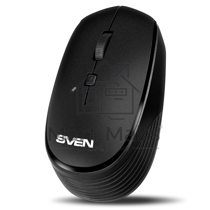 Мышь беспроводная SVEN RX-210W черный, 1400 dpi, радиоканал, USB, кнопки - 4