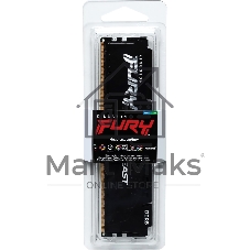 Оперативная память Kingston Fury Beast, DDR5, 16Gb (1x16Gb), 6400MHz, CL32, DIMM, с радиатором, черный