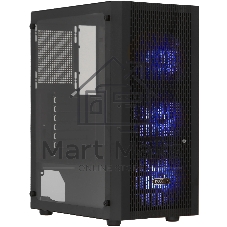 Корпус без блока питания PCCOOLER MA100 MESH BK, Mesh Mid Tower, черный, TG, 0.4 SPCC, 3x120мм ARGb ATX, mATX, mITX 160/310/180мм 2x2.5