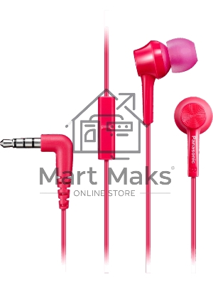 Наушники Panasonic RP-TCM115GCP внутриканальные 10-24000Гц 1.2м 3.5мм 98дБ микрофон розовые