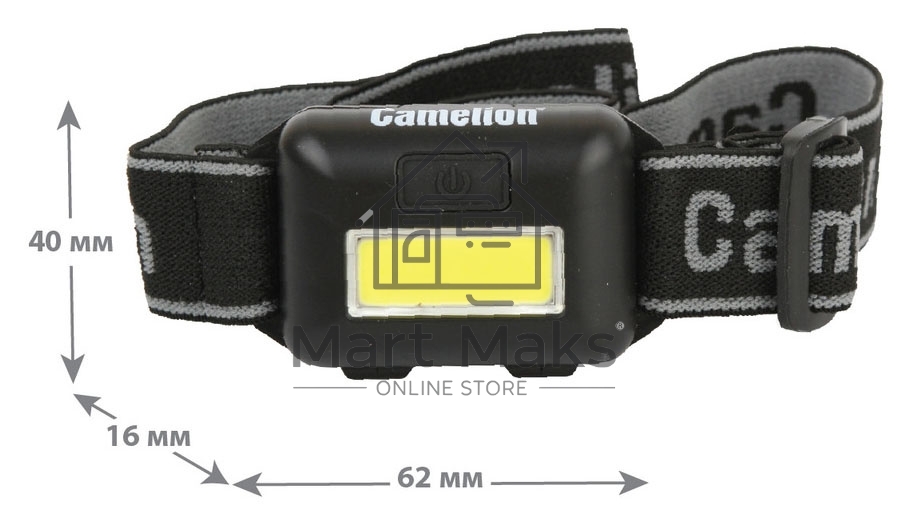 Фонарь налобный Camelion LED5355 черный 1Вт лам.:светодиод. AAAx3 (13748)