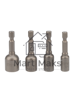 Набор ключей-насадок магнитных 6/8/10/13х48 мм с шестигранной головкой Kranz