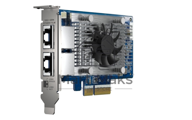 Сетевая карта QNAP QXG-10G2T-X710 LAN Expansion Card, PCIe Gen 3, Two 10GbE (10G / 5G / 2.5G / 1G / 100M)) Ports with SR-IOV and iSCSI, Block-based, Supports Multiple Virtual Disk Modes