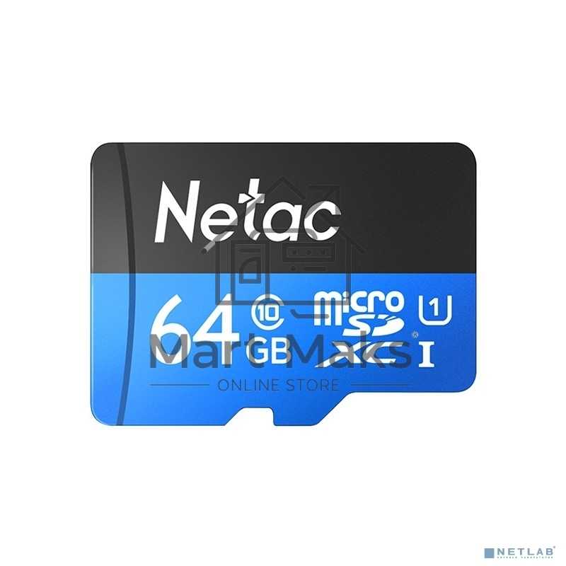 Флеш карта microSDHC 64GB Netac P500 <NT02P500STN-064G-R> (с SD адаптером) 80MB/s