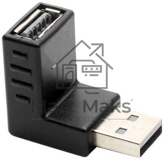 Переходник Greenconnect GCR-53494 USB 2.0 AM / AF, угловой, вниз