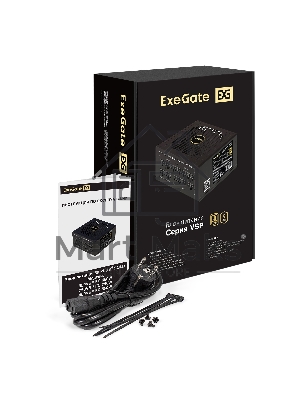 Блок питания ExeGate 1000VSP FС, 1000Вт, 80 PLUS Gold, 120мм, модульный, черный