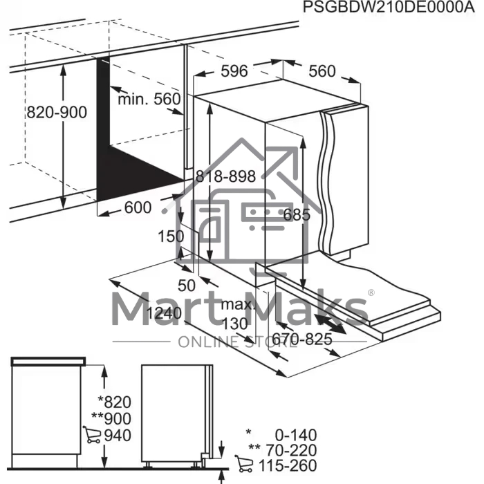 Встраиваемая посудомоечная машина Electrolux EEG68600W, черный, 59.6 см, 14 компл., 43 дБ, класс A