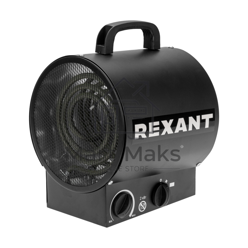 Пушка тепловая электрическая Rexant 60-0036 круглая, прямоугольная подставка, ТЭН, 2кВт