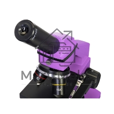Микроскоп Levenhuk RAINBOW 2L AMETHYST/Аметист Микроскоп с предметным столиком, трехгнездным револьвером, фокусировочным механизмом, двумя источниками света с регулировкой яркости Монокулярная насадка Объективы: 4х, 10х, 40х, Увеличение микроскопа: 64-640x
