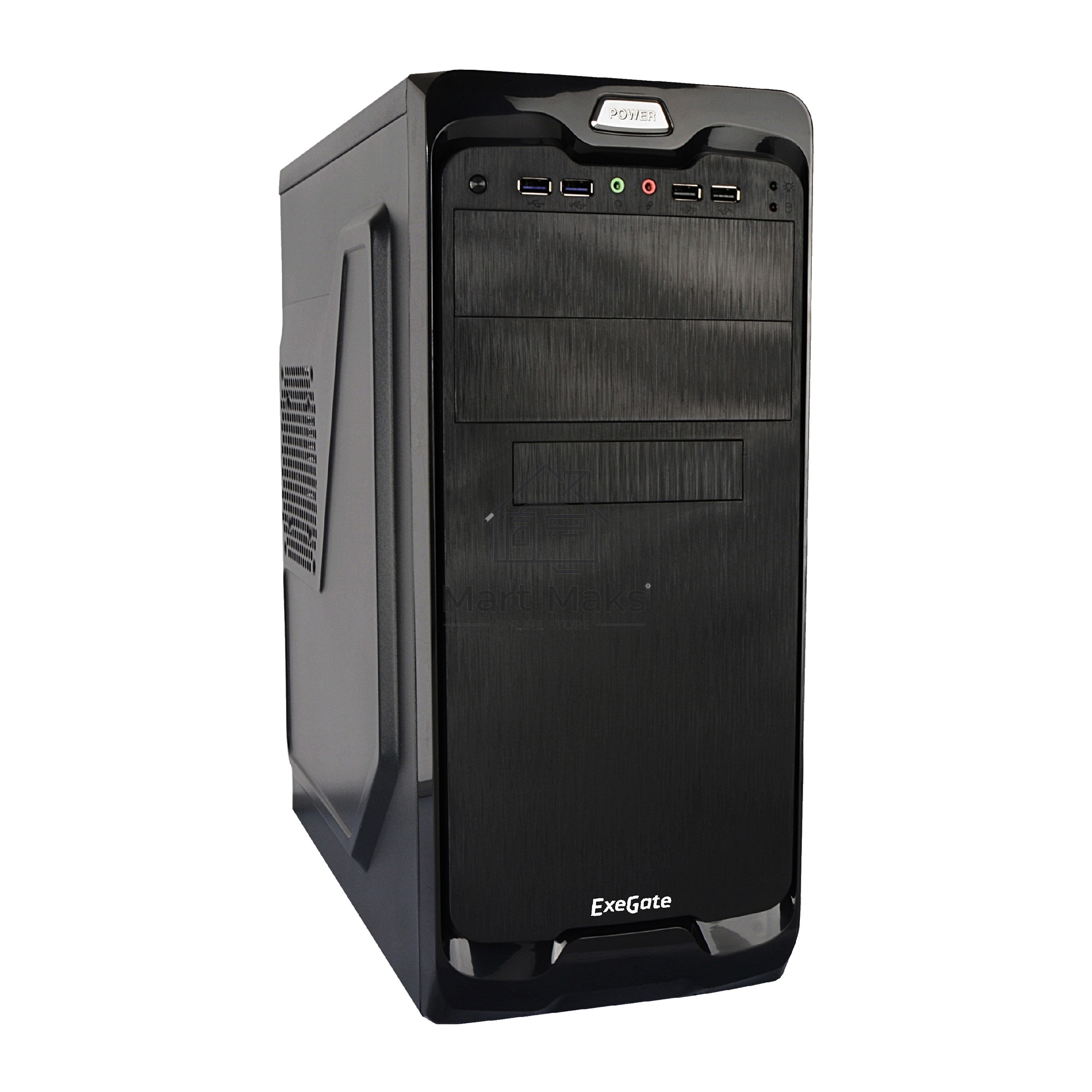 Компьютерный корпус Miditower Exegate UN-604 Black, ATX, <без БП> 2*USB+2*USB3.0, Audio