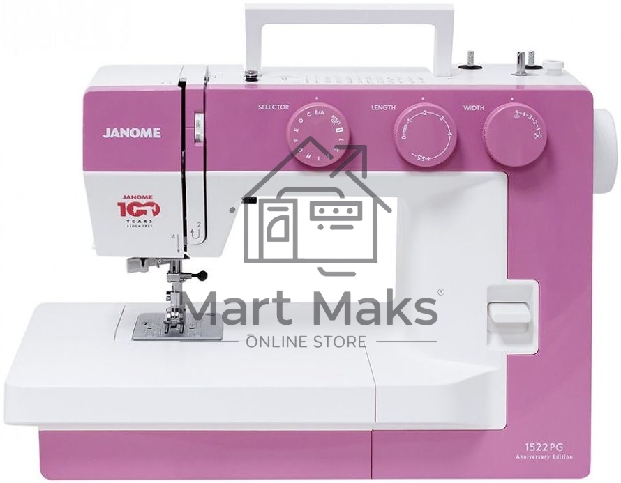 Швейная машина Janome 1522PG 25 операции, петля автомат, верт. челнок, нитевдеватель, мягкий чехол