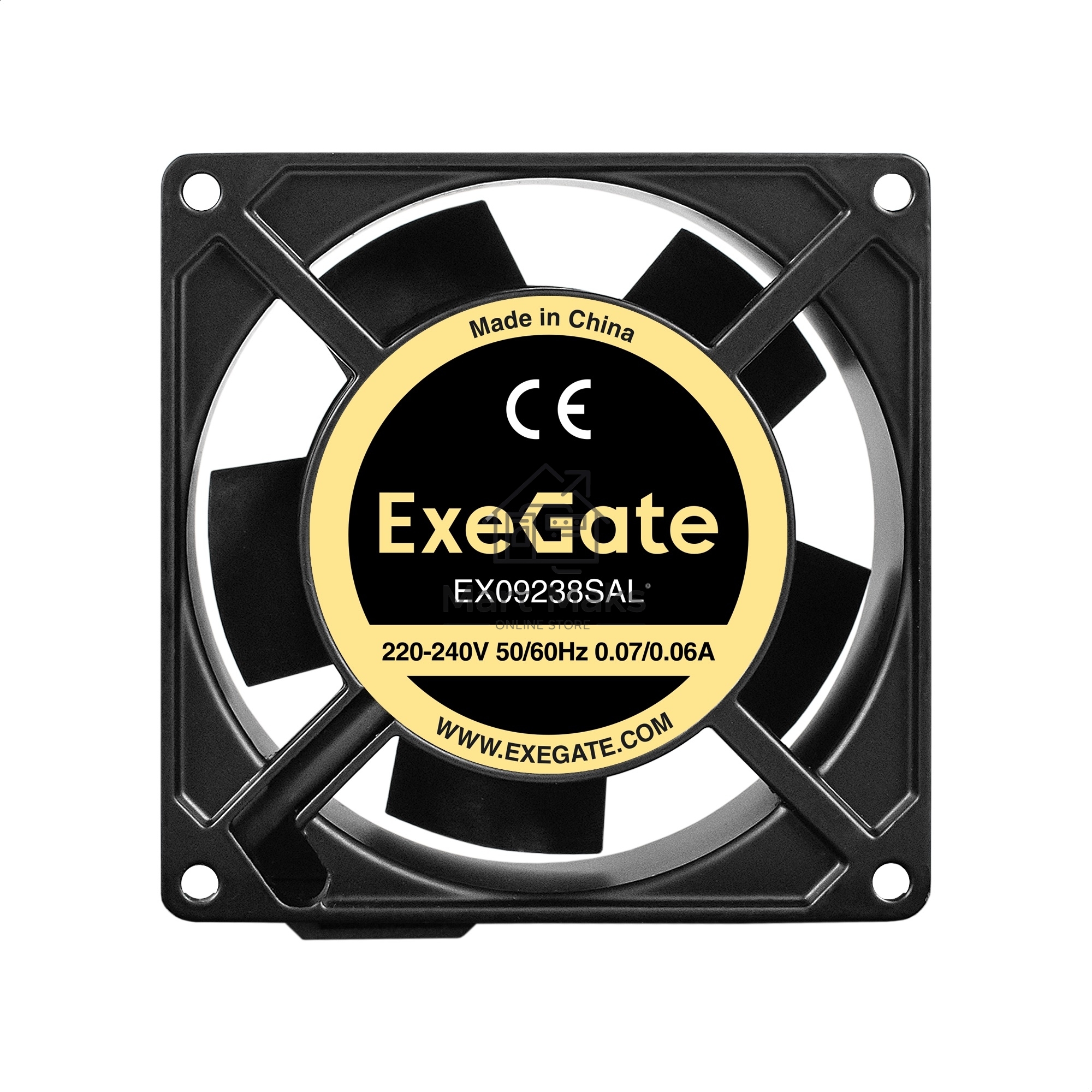 Вентилятор для корпуса ExeGate EX09238SAL черный, 92 мм, 2700 об/мин, 39 дБ