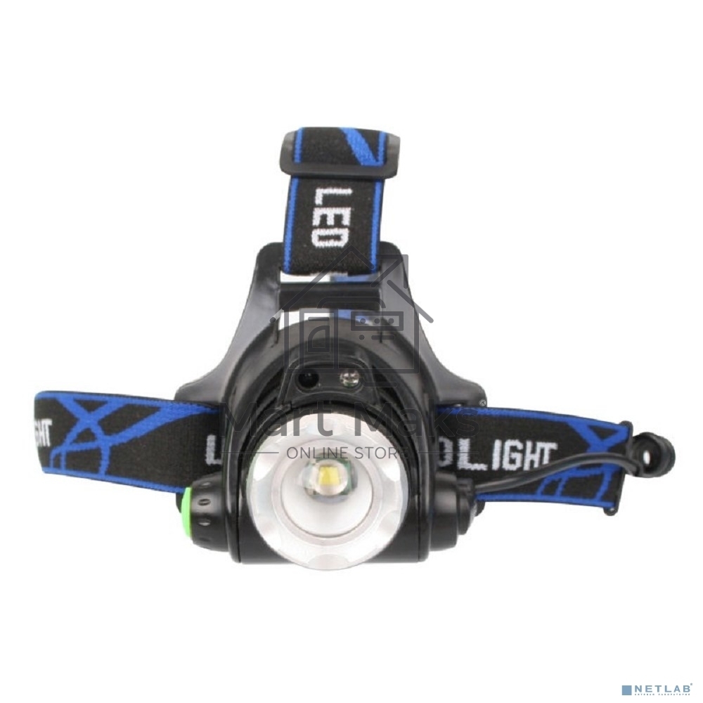Фонарь Ultraflash налобный с аккумулятором E1336 3,7В, черный, 1LED, 4 Ватт, фокус, 2 ак 4 реж, сенсор, бокс