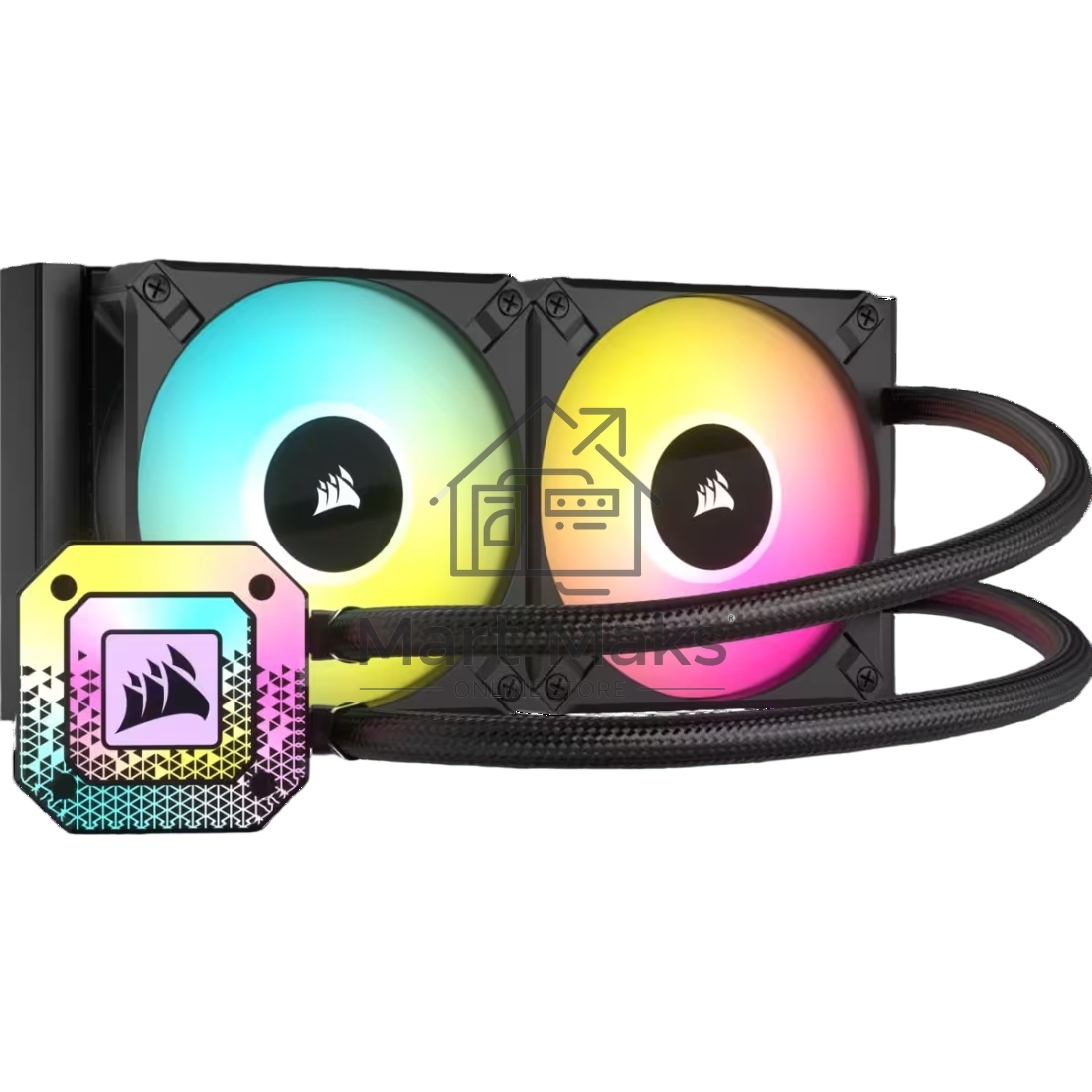 Система жидкостного охлаждения Corsair iCUE H100i ELITE CAPELLIX XT (240мм, черный, RGb/ Fans: 2x120мм, 65.57CFM, 34.1dBA, 2100RPM/ S: 1851, 1700, 1200, 115x, 2011, 2066, AM5, AM4)