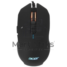 Мышь проводная Acer OMW160 черный, 6400 dpi, USB, кнопки - 8