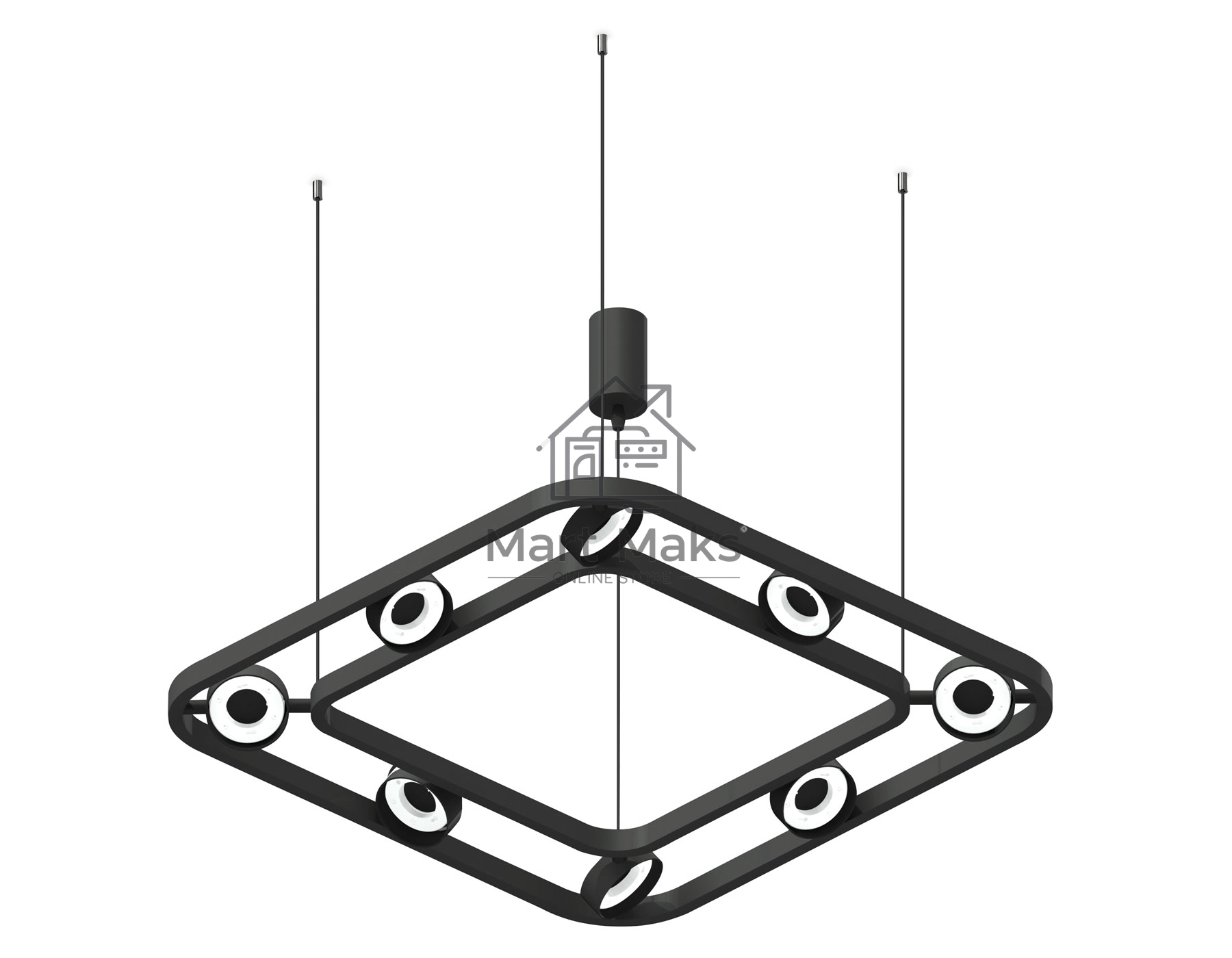 Корпус светильника C9182/8 SBK черный песок 700*700*800mm GX53/8