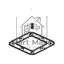 Корпус светильника C9182/8 SBK черный песок 700*700*800mm GX53/8